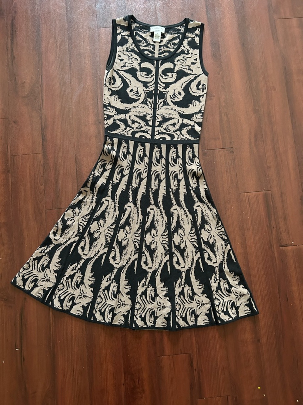 Carmen Marc Valvo A Line Black Dress S